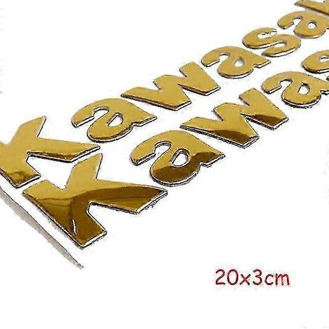 Kit d'autocollants réfléchissants pour réservoir, roue et emblème 3D Kawasaki Z1000, en matériau réfléchissant souple, couleur : or (20 x 3 cm).