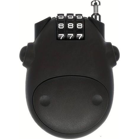 Candado de combinación para bicicleta, candado de alambre de acero de alta resistencia, candado retráctil para casco, combinación de 3 dígitos, accesorio para bicicleta - Crezuo