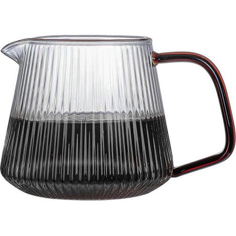 V60 Kaffeebereiter mit hitzebeständigem Glasfilter und vertikalen Streifen