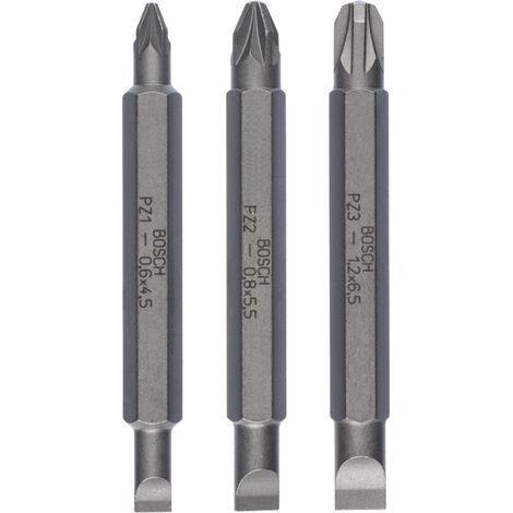 Bosch  juego  de  doble  hoja,  3  piezas.  S0,6x4,5,  PZ1,  S0,8x5,5,  PZ2,  S1,2x6,5,  PZ3,  60  mm  -2607001747 (1/3)