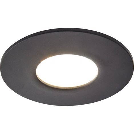 Litecraft Recessed Downlight Fire Rated LED Fixed Ceiling Spotlight - Satin Black (1/5)