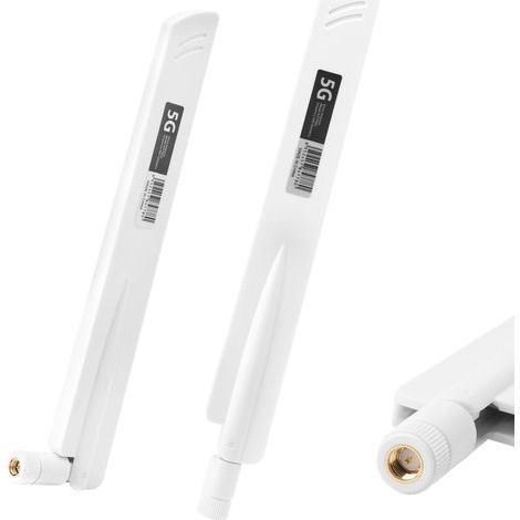 Antenna 5G LTE con amplificazione del segnale ad alte prestazioni - 18 dBi SMA/TS9 Omnidirezionale WLAN Casa Esterno per router, booster e monitor FPV Adattatore USB - Gainer bianco (1/5)
