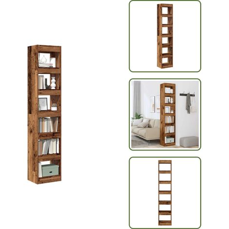 Bibliothèque/Cloison de séparation vieux bois 40x30x198 cm - Armoire À Livres - Armoires À Livres - Séparateur De Pièce - Bibliothèque (1/5)