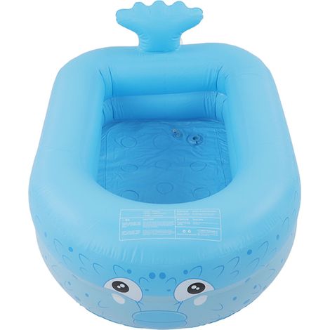Piscine Gonflable Bleue pour Enfants avec Motif Cartoon, Baignoire d'Extérieur Familiale (1/5)