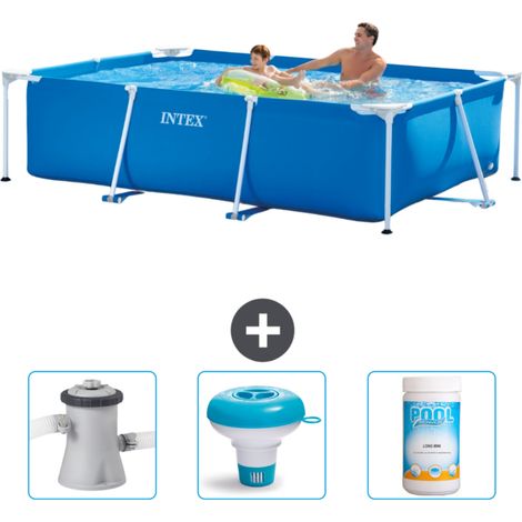 Intex – Piscine tubulaire rectangulaire 260x160x65 cm – PVC renforcé – Installation rapide en 30 minutes – Pompe à filtre 1250L/h incluse