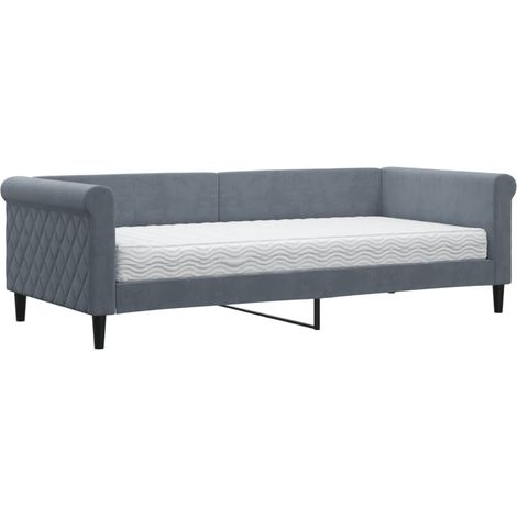 Maison Exclusive - Divano Letto con Materasso Grigio Scuro 90x200 cm in Velluto (1/5)