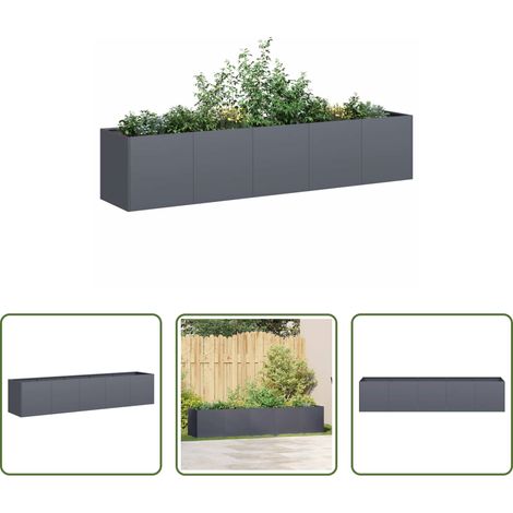 Jardinière en acier - Jardinière Anthracite 200x40x40 cm Acier laminé à froid (1/5)