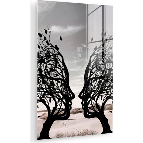 CUADRO DE METACRILATO Playa - Mar - Gente - Árbol - Arte moderno Cuadros Para Dormitorio 60x90 (1/5)