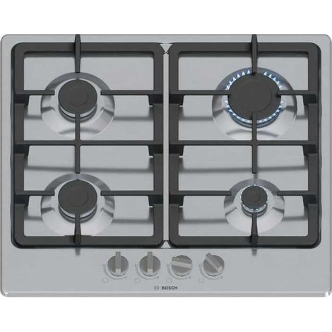 Table de cuisson a gaz - BOSCH Série 4 - 4 foyers - 52 x 58,2 x 4,5 cm - PGP6B5K90 - Inox