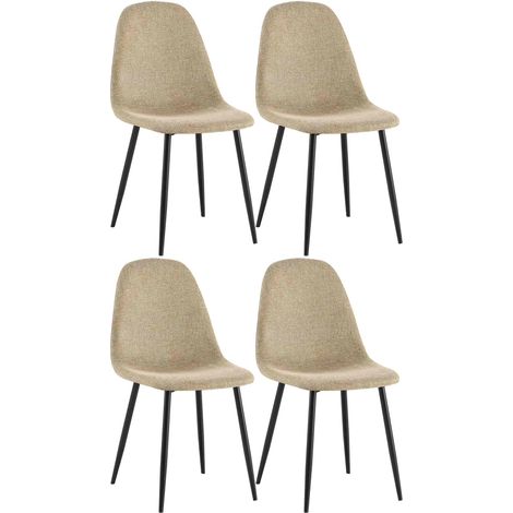 Conjunto de 4 sillas de comedor Napier Gris topo Tela