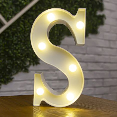 Letra Luminosas A-Z Decorativas de Plástico 22cm para hogar con Luces LED de color Blanco (1/5)