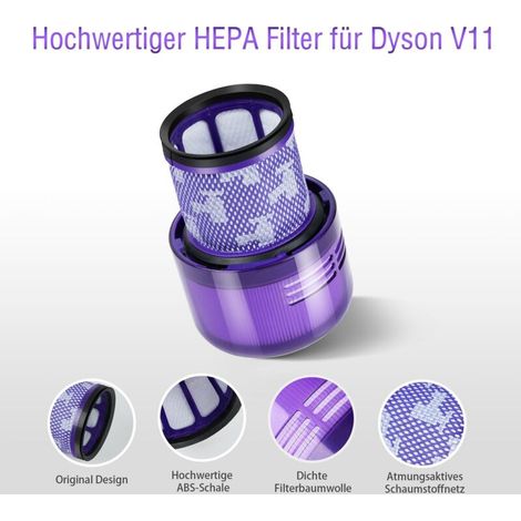Filtre Compatible avec Dyson V11 V15 SV14 SV17 SV22 Detect Absolute V11 Animal V11 Absolute Torque Drive Fluffy Complete Pro, Accessoires Aspirateur avec 1 Brosse de Nettoyage (1/4)