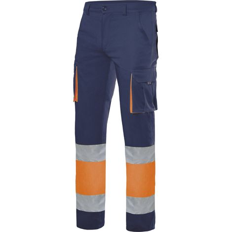Pantalón trabajo alta visibilidad Velilla 303002S - XL -  Azul y naranja