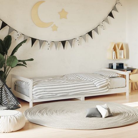 vidaXL Giroletto per Bambini Bianco 90x200cm in Legno Massello di Pino (1/5)