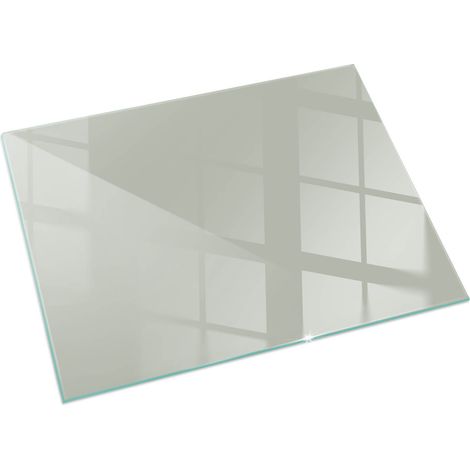 Glasbodenplatte für den Kamin Glas Unterlage Hitzeschutz für den Boden mit Dekorative Motiv Farbe Graugrün 60x40 cm