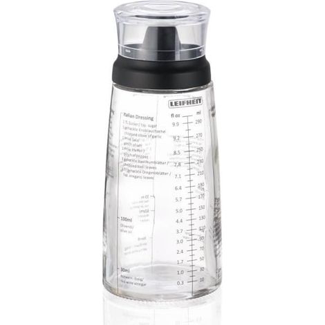 LEIFHEIT Shaker pour assaisonnements 3195 Leifheit shaker vinaigrette gradue de 300 ml avec bec verseur anti-goutte ideal pour