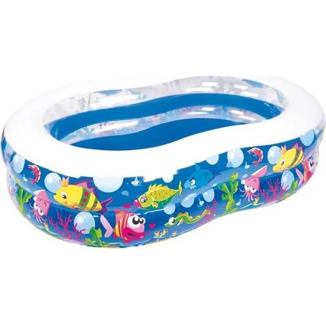 TRADE SHOP - Piscina Gonfiabile Per Bambini Giardino Estate Design Vita Marina 175x109x46cm 016089 - (1/5)