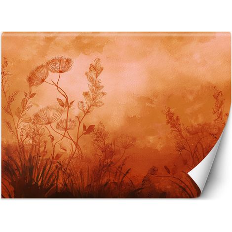 Papier peint Végétaux Pré orange 350x245 (1/5)