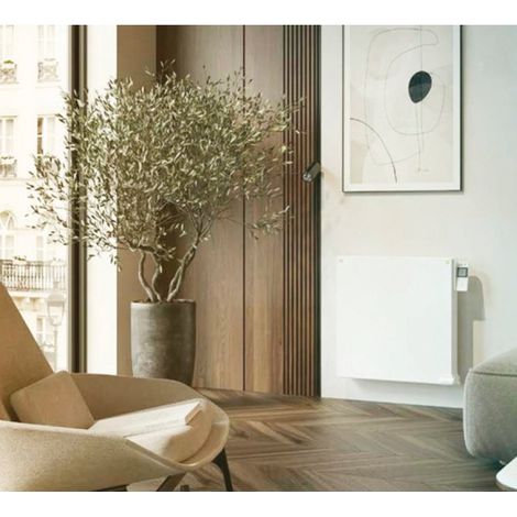Radiateur électrique 1500W plinthe à fuide calo panneau double acier blanc horiz 1650x300mm thermostat éle Yali Digital Plus (1/5)