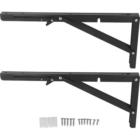 2 Supports d'étagère triangulaires en acier inoxydable, solides, simples et élégants, fixation murale, charge élevée, lot de 2 pièces (1/5)