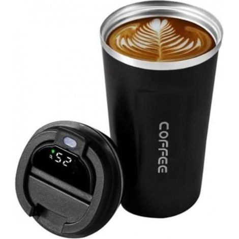 Tasse À Café Isotherme - 510 Ml - Acier Inoxydable - Double Paroi - Couvercle Anti-fuites (1/4)