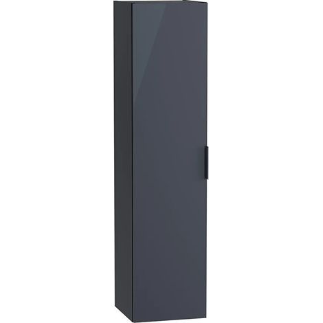 Vitra S20 Square Wall Hung 1-Door Tall Unit 350mm Wide - High Gloss Anthracite (1/3)