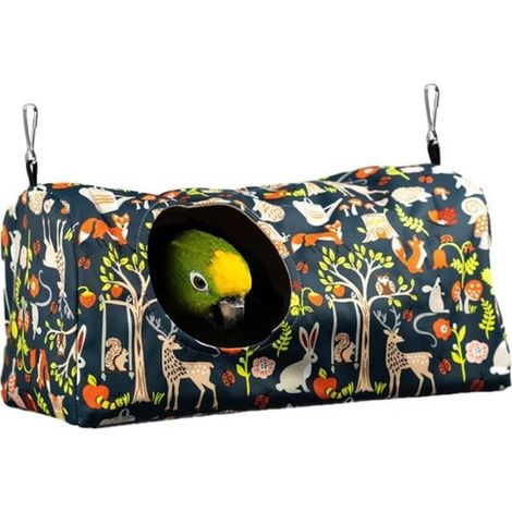 Hamac suspendu pour oiseaux, nid doux et chaud, pelucheux, pour cage à perruches, perroquets et inséparables, taille M, multicolore (1/5)