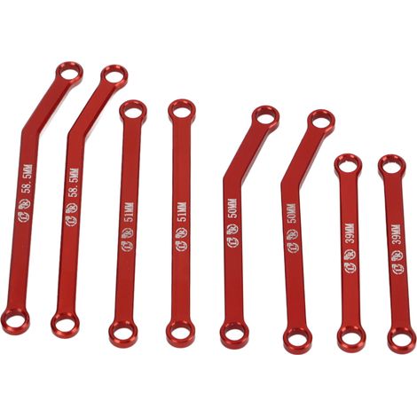 Biellette de direction en alliage d'aluminium pour voiture télécommandée Axial SCX24 1/24 (pièce de rechange rouge) (1/5)
