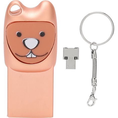Clé USB 2.0 Mignon en Forme de Personnage Portable 128 Go Rose Gold pour Android (1/5)