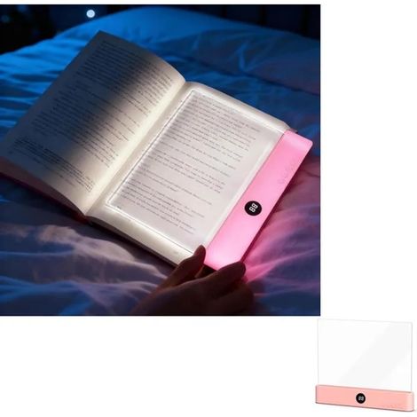 Lampe de Lecture Plate avec Soin Des Yeux, 3 Modes de Lumière Chaude, Lampe de Lecture Led Transparente,Panneau À Intensité Variable (1/5)
