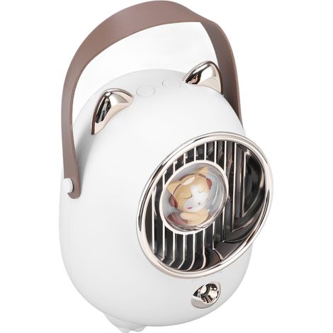 Ventilateur Climatiseur Portable Multifonction 350ml avec Brumisateur USB Rechargeable et Éclairage LED Ambiant