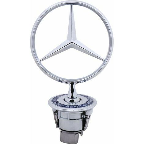 Insigne de logo de capot Mercedes Benz 44mm – Badge avant de remplacement pour W124 W202 W203 W208 W210 – Installation facile