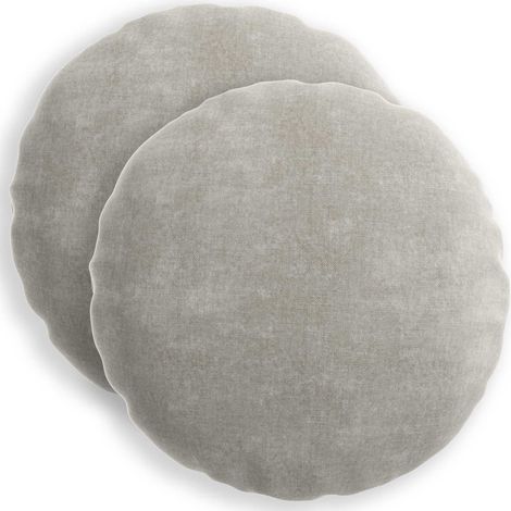Housse de coussin 2 pc HEERLEN Gris clair Ø 40 cm vidaXL (1/5)