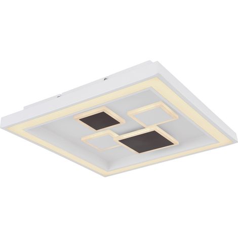 Plafonnier LED semi-encastré intégré, LED blanche, intensité variable 3 000-6 000 K, télécommande, minuterie, Tuya Smart