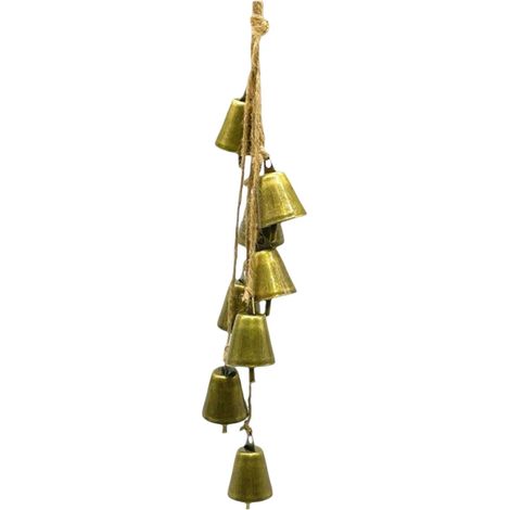 1 Décoration de Noël, cloche en fer, corde suspendue, style vintage, pour porte, cheminée, intérieur et extérieur (1/5)