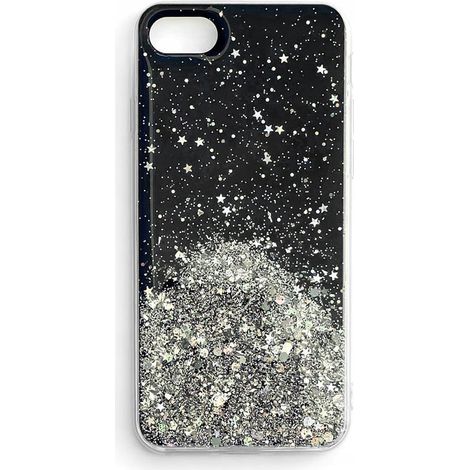 Custodia glitterata a forma di stella per iPhone 13 Pro, cover glitterata brillante, nera (1/5)