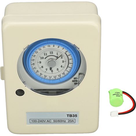 Minuterie mécanique TB35N SPST, minuterie d'intervalle de 24 heures et 15 minutes avec coque en fer pour l'extérieur 100-240V (1/5)