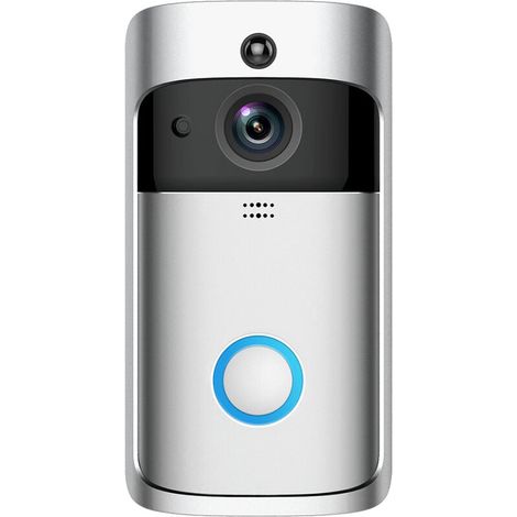 Chime and Doorbell V5 Kabellose Video-Türklingel, geringer Stromverbrauch, HD-Nachtsicht, Smart (Silber)