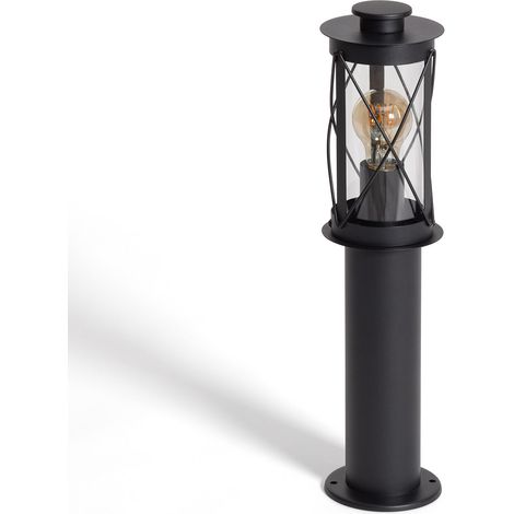 Baliza Exterior Superficie Pie 50cm Acero Inoxidable Gedja Negro (1/5)