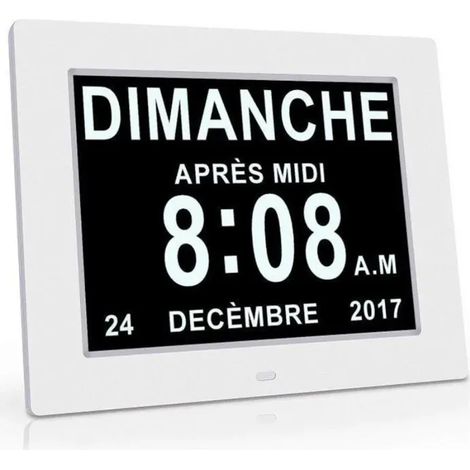 Horloge Calendrier - NOBRAND - 7 pouces - Auto Dimming - Blanc (1/5)