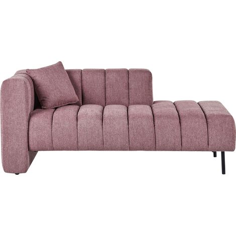 Left-Hand Chaise Lounge LANNILS Fabric Pink (1/5)