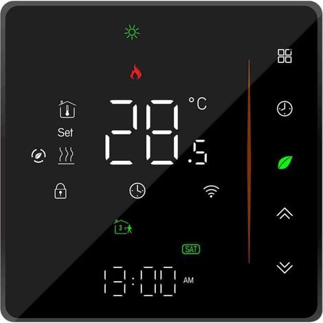 Ciel-Thermostat Intelligent, Thermostat Programmable WiFi avec Commande Vocale, Programme Hebdomadaire 5+1+1, écran Tactile LCD, pour Mode Chauffage électrique (Chauffage de l'eau) (1/5)