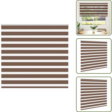The Living Store Doppelrollo Braun 165x150 cm Stoffbreite 160,9 cm Polyester - Doppelrollo (1/5)