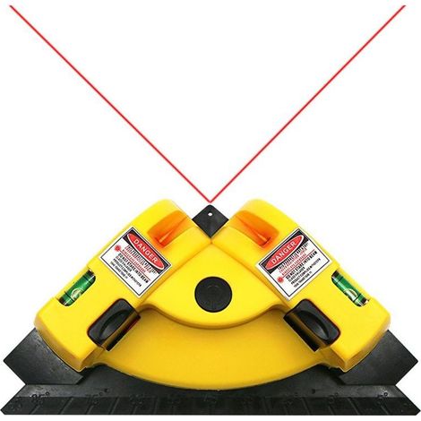 Niveau Laser à Angle Droit de 90 Degrés, Outil de Niveau Jauge de Ligne de Nivellement de Faisceau Rouge Visible Vertical Horizontal pour la Pose Au Sol Avec Batterie Intégrée (1/5)