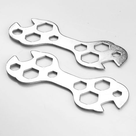 Sollbry 2 pieces Clé multifonction pour vélo, kit d'outils de réparation de vélo, clé multifonction en acier pour vélo de montagne, clé de type simple, mini outils de clé (1/5)