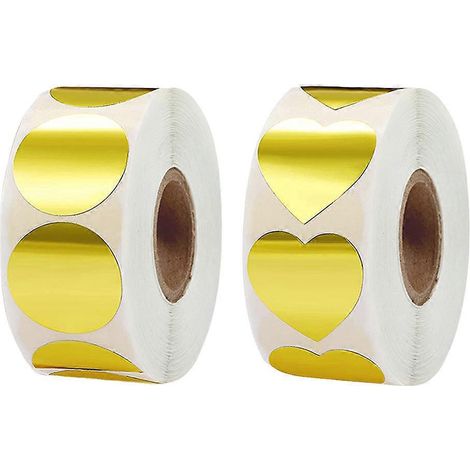 2 Rollen Siegelaufkleber, Verpackungsaufkleber, Paketaufkleber, Dankesaufkleber für Hochzeiten, Belohnungsaufkleber-2.5X2.5X0.1CM-Golden (1/3)