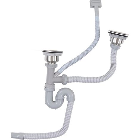 Kit de Vidange Double pour Évier, Kit Flexible évier Double (1/5)