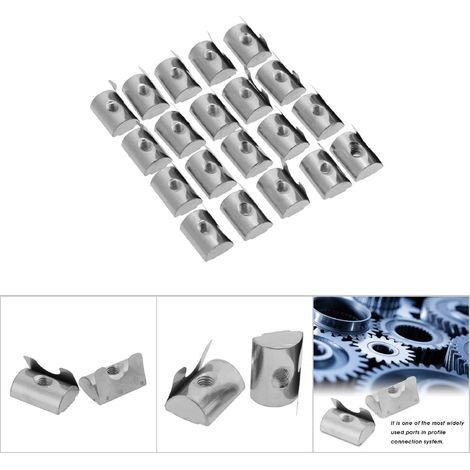 M8-Splittermutterblock, Federmutter für Aluminiumprofile der Serie 40 – 20er-Packung (1/5)