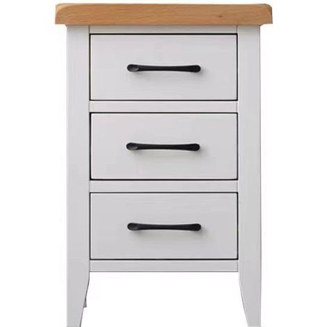 3 Drawer Large Bedside Wide Bedroom Cabinet Night Stand - White Type B (1/5)