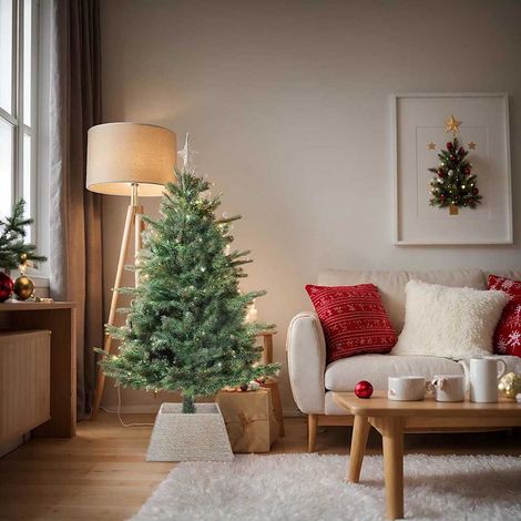 Collier de sapin de Noël Carré Blanc 50 x 50 x 25 cm vidaXL (1/5)